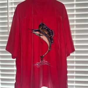 Bamboo Cay Red Silk Island Shirt